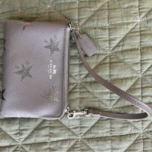Coach Gray Wristlet with Star Design